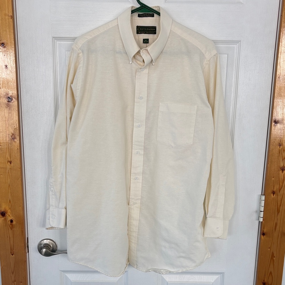 Croft & Barrow Cream Button-Down Shirt